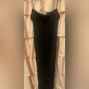 Princess Polly Sleek Little Black Ruched Prom Dress Size 2